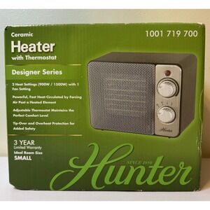 HPA15C-BK Hunter 1500-Watt Ceramic Retro Electric Portable Heater-Black